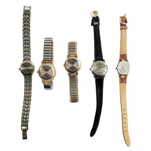 Lot Of 5 Ladies Quarts Watches Dead Batteries Not Tested - Picture 2 of 7